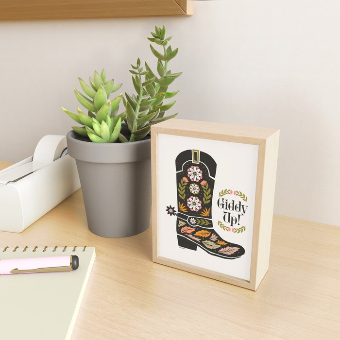 Giddy Up - Cowgirl Boot Mini Art Print Gallery Image 2