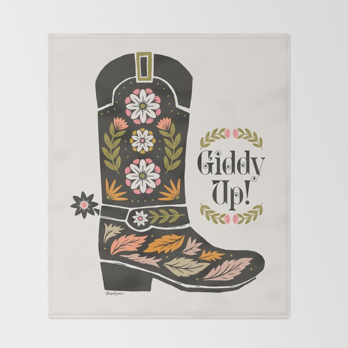 Giddy Up - Cowgirl Boot Throw Blanket Gallery Image 2