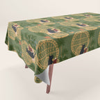 Hidden cat 51 private forest reading area rattan chair Tablecloth Gallery Image 1