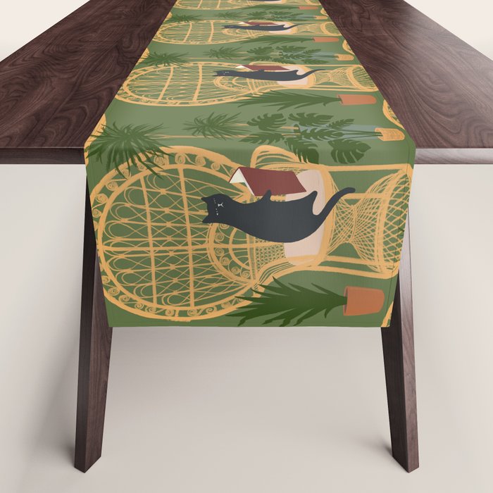 Hidden cat 51 private forest reading area rattan chair Table Runner Gallery Image 1