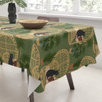 Hidden cat 51 private forest reading area rattan chair Tablecloth Gallery Image 3