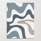 Liquid Swirl Abstract Pattern in Neutral Blue Gray on Off White Notebook Gallery Image 4
