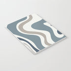 Liquid Swirl Abstract Pattern in Neutral Blue Gray on Off White Notebook Gallery Image 3