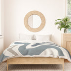 Liquid Swirl Abstract Pattern in Neutral Blue Gray on Off White Duvet Cover Gallery Image 3
