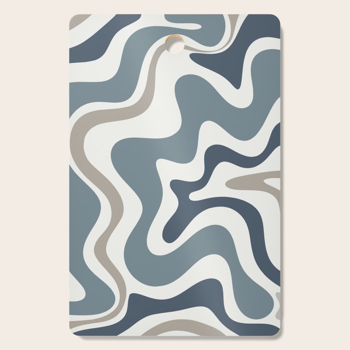 Liquid Swirl Abstract Pattern in Neutral Blue Gray on Off White Cutting Board Gallery Image 1