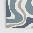 Liquid Swirl Abstract Pattern in Neutral Blue Gray on Off White Poster Gallery Image 3