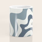 Liquid Swirl Abstract Pattern in Neutral Blue Gray on Off White Coffee Mug Gallery Image 4