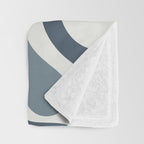 Liquid Swirl Abstract Pattern in Neutral Blue Gray on Off White Throw Blanket Gallery Image 3