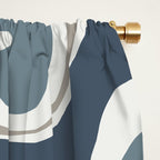 Liquid Swirl Abstract Pattern in Neutral Blue Gray on Off White Window Curtain Gallery Image 2