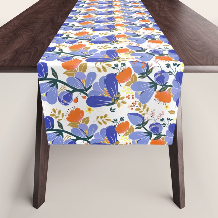 folk spring flowers no2 Table Runner Gallery Image 1