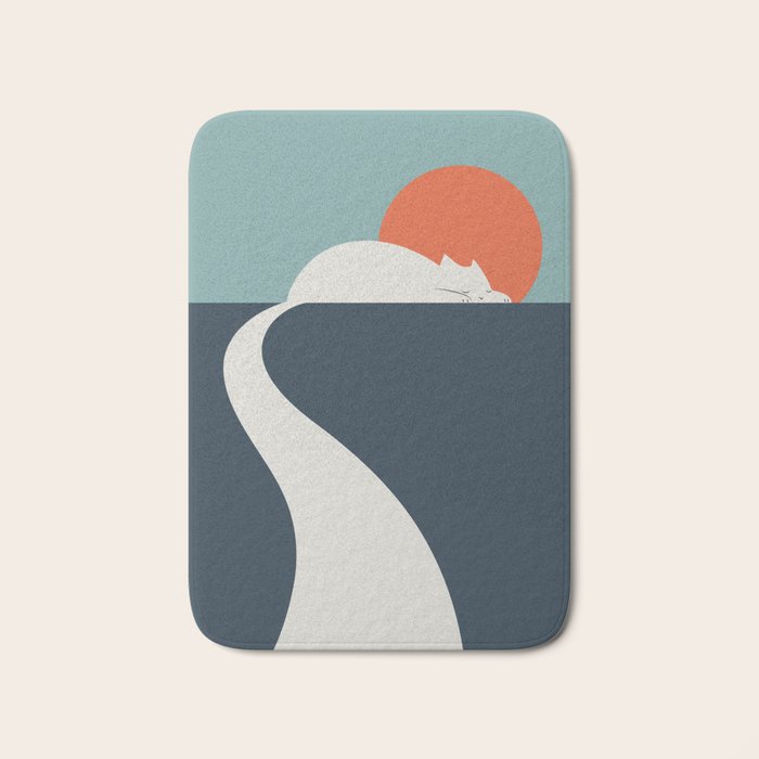 Cat Landscape 3 : Cat road Bath Mat Gallery Image 1