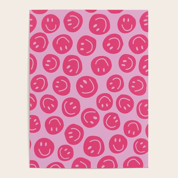 Hot Pink Smiley Faces Poster Gallery Image 4