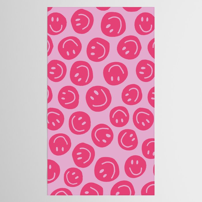 Hot Pink Smiley Faces Tablecloth Gallery Image 2