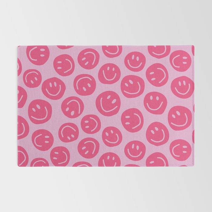 Hot Pink Smiley Faces Rug Gallery Image 2