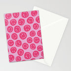 Hot Pink Smiley Faces Stationery Card Gallery Image 2