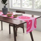 Hot Pink Smiley Faces Table Runner Gallery Image 2