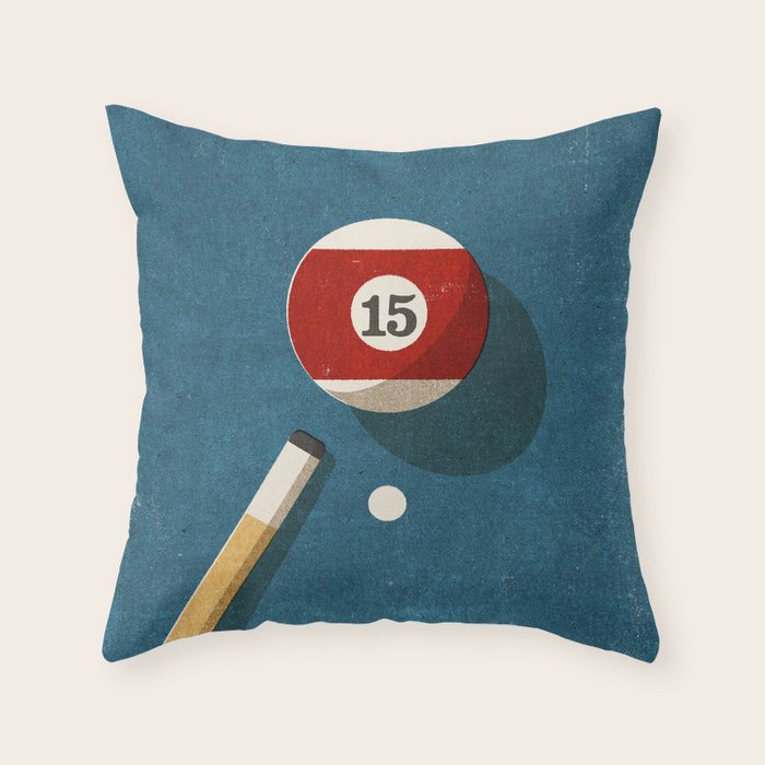 BILLIARDS / Ball 15 Throw Pillow Gallery Image 6