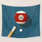 BILLIARDS / Ball 15 Wall Tapestry Gallery Image 4