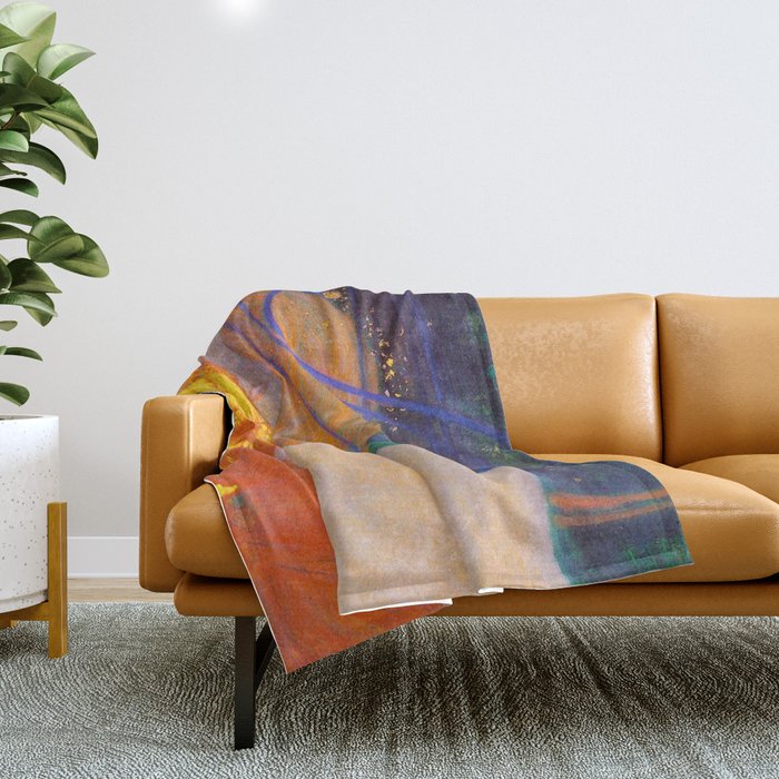 Gustav Klimt "Goldfische" (1) Throw Blanket Gallery Image 1