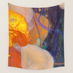 Gustav Klimt "Goldfische" (1) Wall Tapestry Gallery Image 4