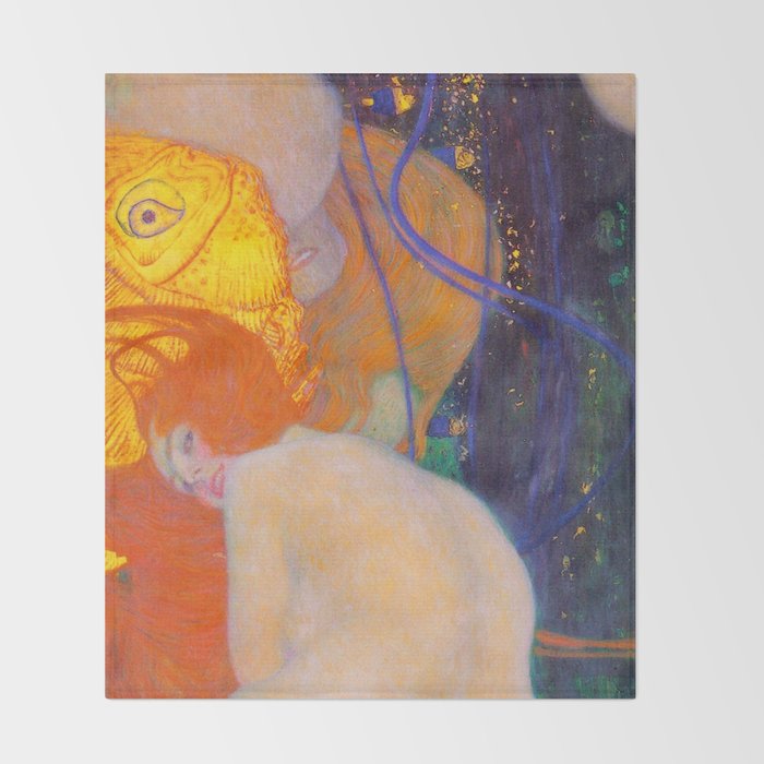 Gustav Klimt "Goldfische" (1) Throw Blanket Gallery Image 2
