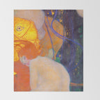 Gustav Klimt "Goldfische" (1) Throw Blanket Gallery Image 2