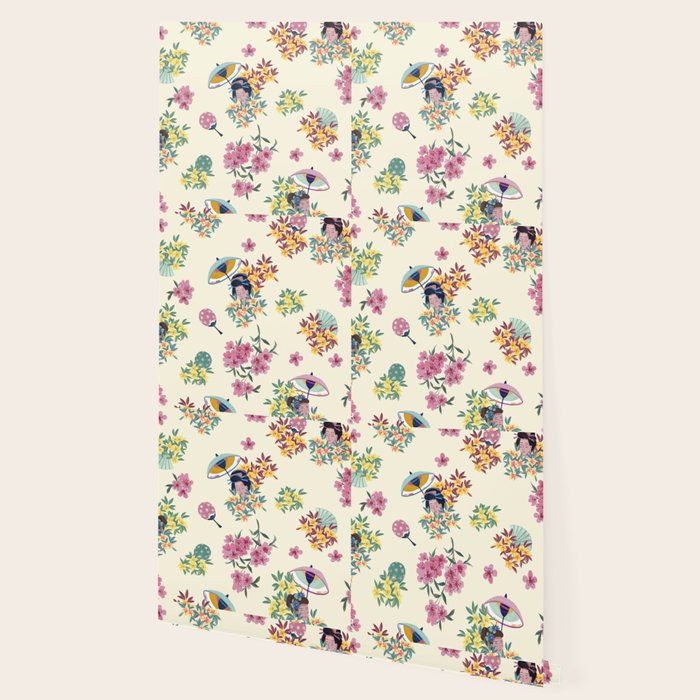 Pastel pink oriental pattern Wallpaper Gallery Image 2