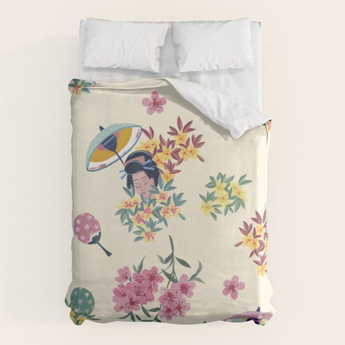 Pastel pink oriental pattern Duvet Cover Gallery Image 1