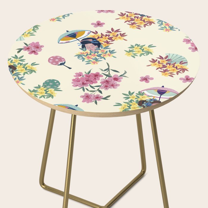 Pastel pink oriental pattern Side Table Gallery Image 2