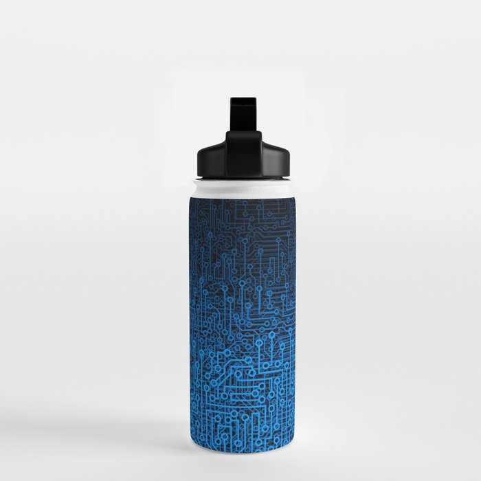 Reboot III BLUE Computer Circuit Board Pattern Water Bottle Gallery Image 2
