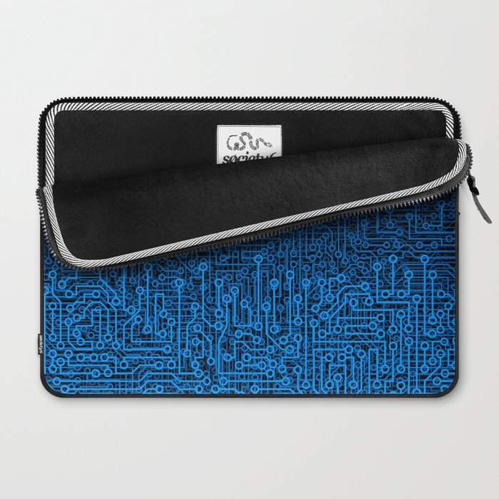 Reboot III BLUE Computer Circuit Board Pattern Laptop Sleeve Gallery Image 2