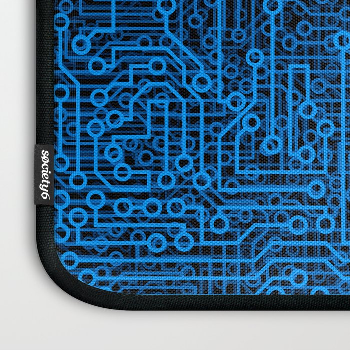 Reboot III BLUE Computer Circuit Board Pattern Laptop Sleeve Gallery Image 3