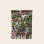 Vintage & Shabby Chic - Black Tropical Parrot Night Garden Wall Hanging Gallery Image 1