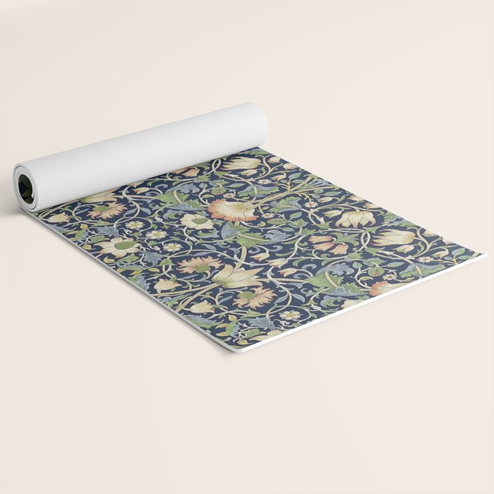 William Morris Vintage Lodden Indigo Blue Mineral Yoga Mat Gallery Image 2