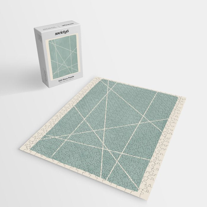 Light Green Line Art Minimalist Lines Simple Art Jigsaw Puzzle Gallery Image 2