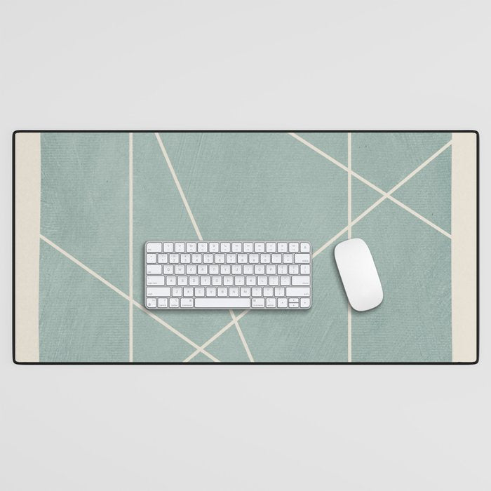 Light Green Line Art Minimalist Lines Simple Art Desk Mat Gallery Image 1