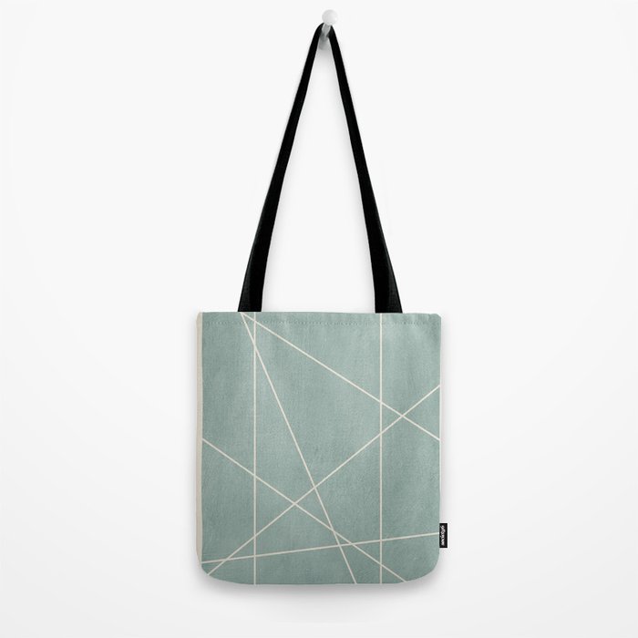 Light Green Line Art Minimalist Lines Simple Art Tote Bag Gallery Image 2