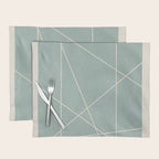 Light Green Line Art Minimalist Lines Simple Art Placemat Gallery Image 1