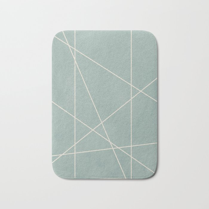 Light Green Line Art Minimalist Lines Simple Art Bath Mat Gallery Image 1