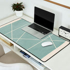 Light Green Line Art Minimalist Lines Simple Art Desk Mat Gallery Image 2