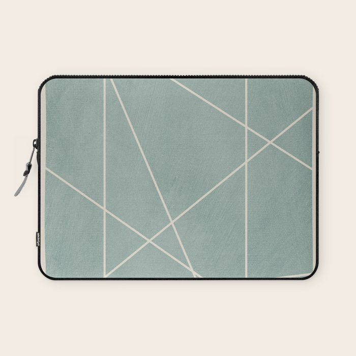 Light Green Line Art Minimalist Lines Simple Art Laptop Sleeve Gallery Image 1