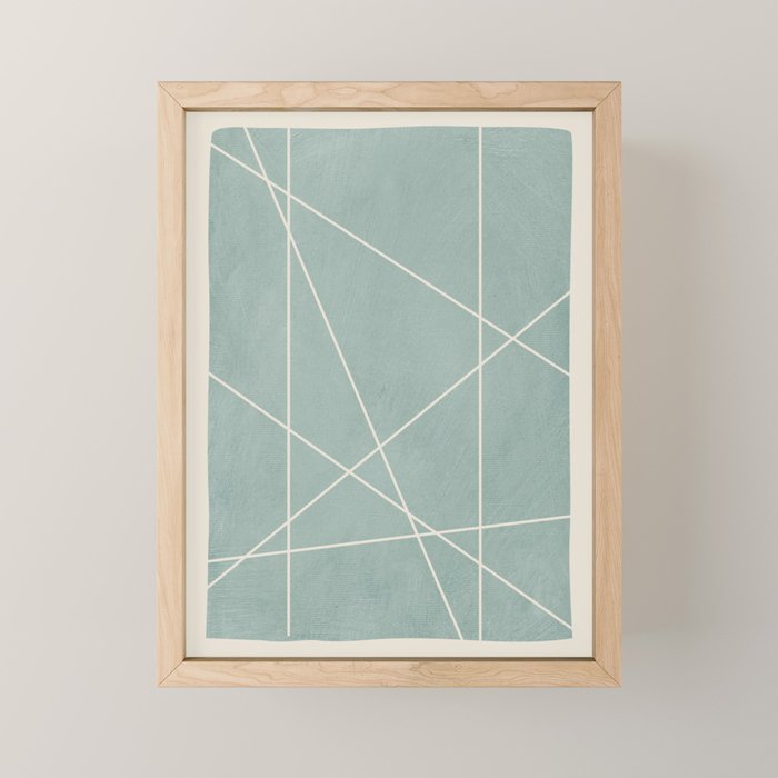 Light Green Line Art Minimalist Lines Simple Art Mini Art Print Gallery Image 1