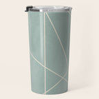 Light Green Line Art Minimalist Lines Simple Art Travel Mug Gallery Image 3