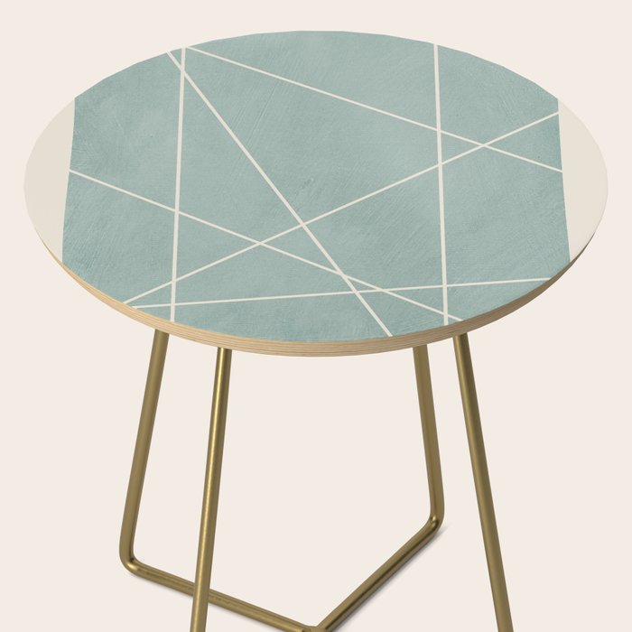 Light Green Line Art Minimalist Lines Simple Art Side Table Gallery Image 2