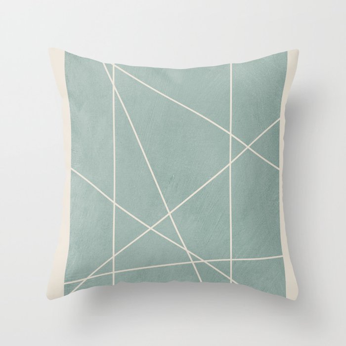 Light Green Line Art Minimalist Lines Simple Art Throw Pillow Gallery Image 6