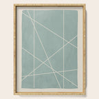 Light Green Line Art Minimalist Lines Simple Art Serving Tray Gallery Image 1
