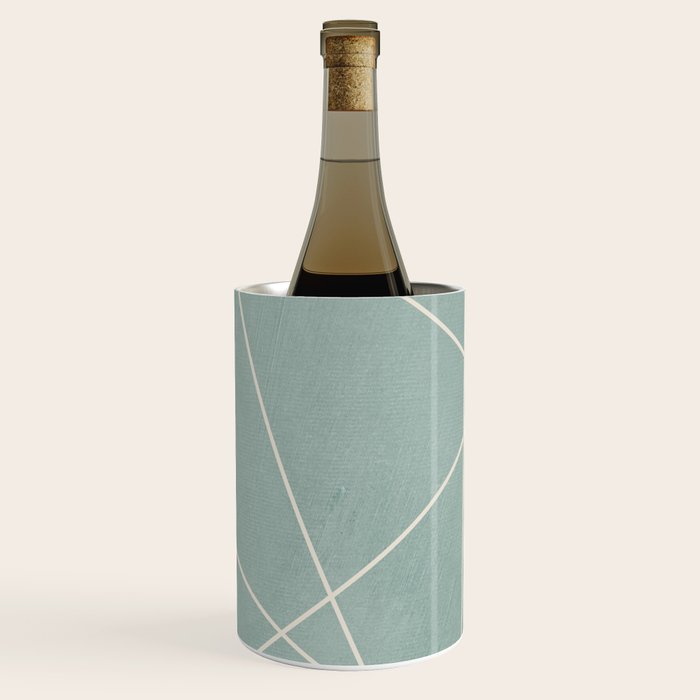 Light Green Line Art Minimalist Lines Simple Art Wine Chiller Gallery Image 1