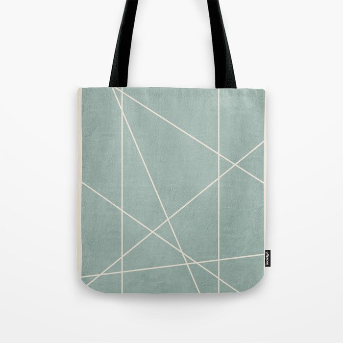 Light Green Line Art Minimalist Lines Simple Art Tote Bag Gallery Image 1