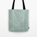 Light Green Line Art Minimalist Lines Simple Art Tote Bag Gallery Image 1
