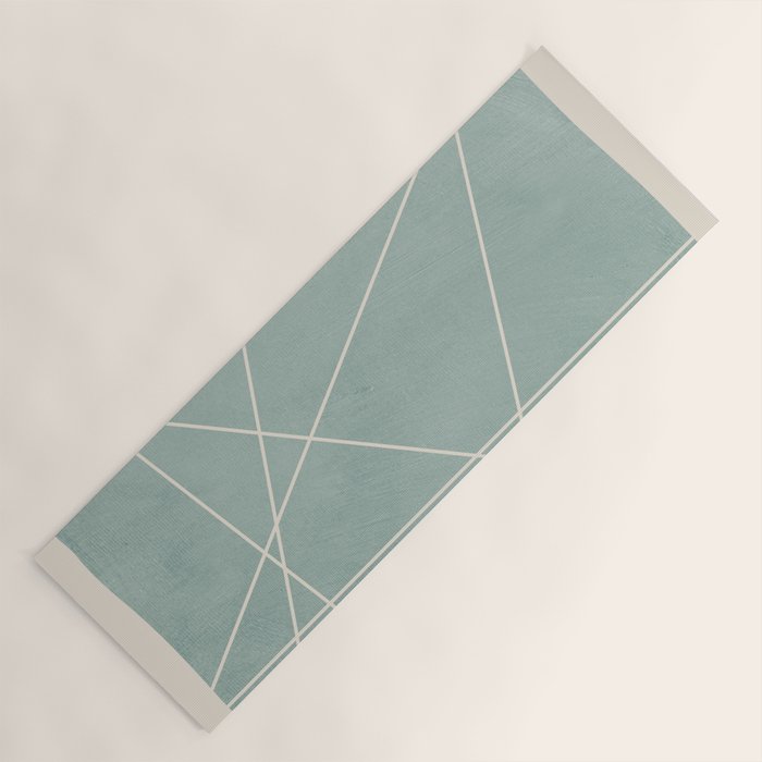 Light Green Line Art Minimalist Lines Simple Art Yoga Mat Gallery Image 1